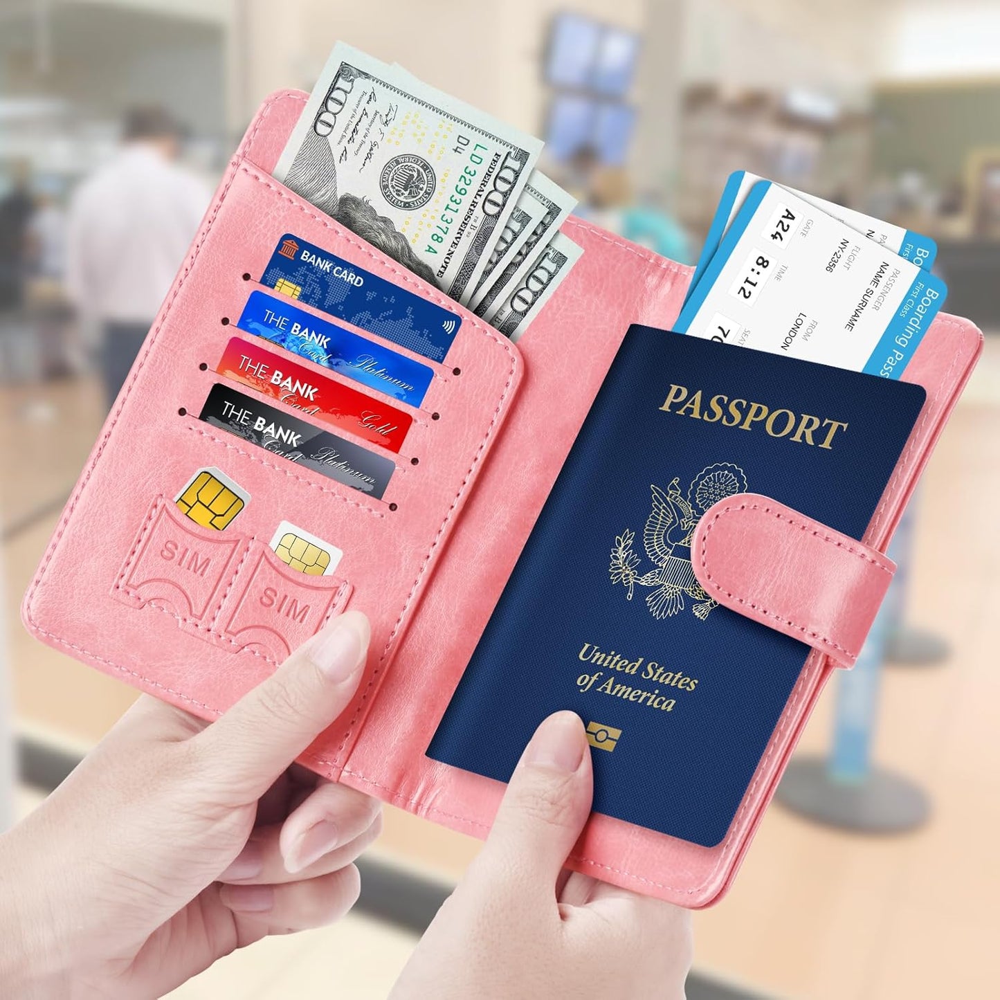 Herain Passport Holder for Travel Cruise Essentials, Passport Cover Wallet Case Women Men Family, RFID Passports Book Holders Travels Gifts Must Haves Accessories