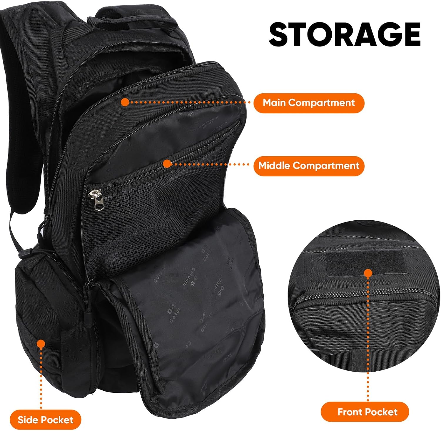 35L Tactical Backpack for Men, MOLLE Military Bug Out Bag, Waterproof Rucksack for Hiking with