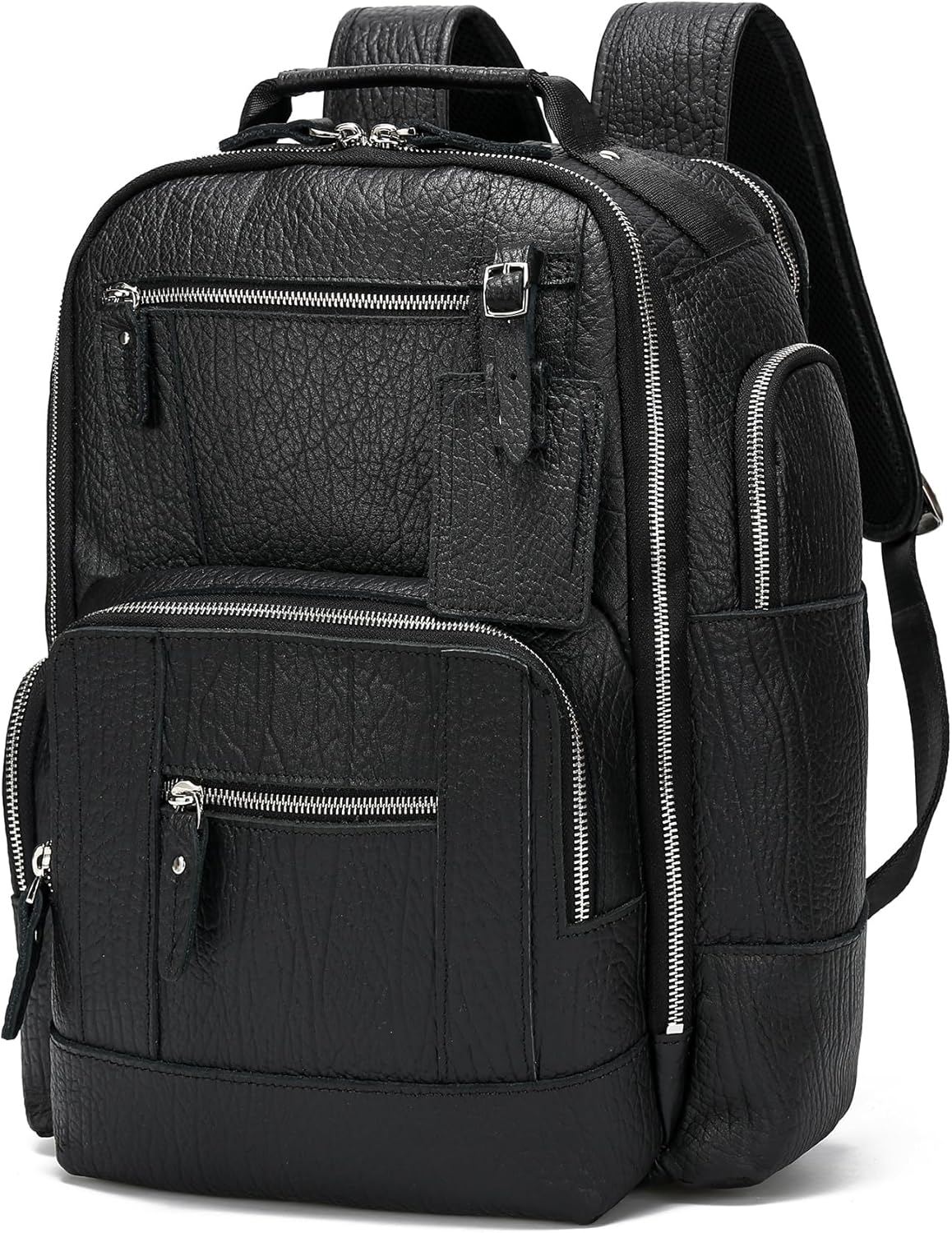 LANNSYNE Vintage Genuine Leather Backpack for men, 15.6" Laptop Backpack Travel Camping 24L Rucksack