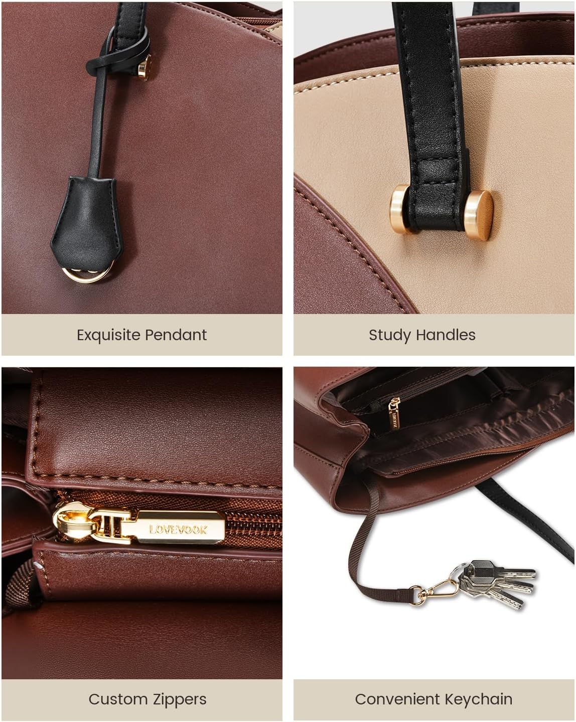 LOVEVOOK 17 Inch Laptop Tote Bag for Women, Work Bags Laptop Bag Teacher Tote Bag, Leather Computer