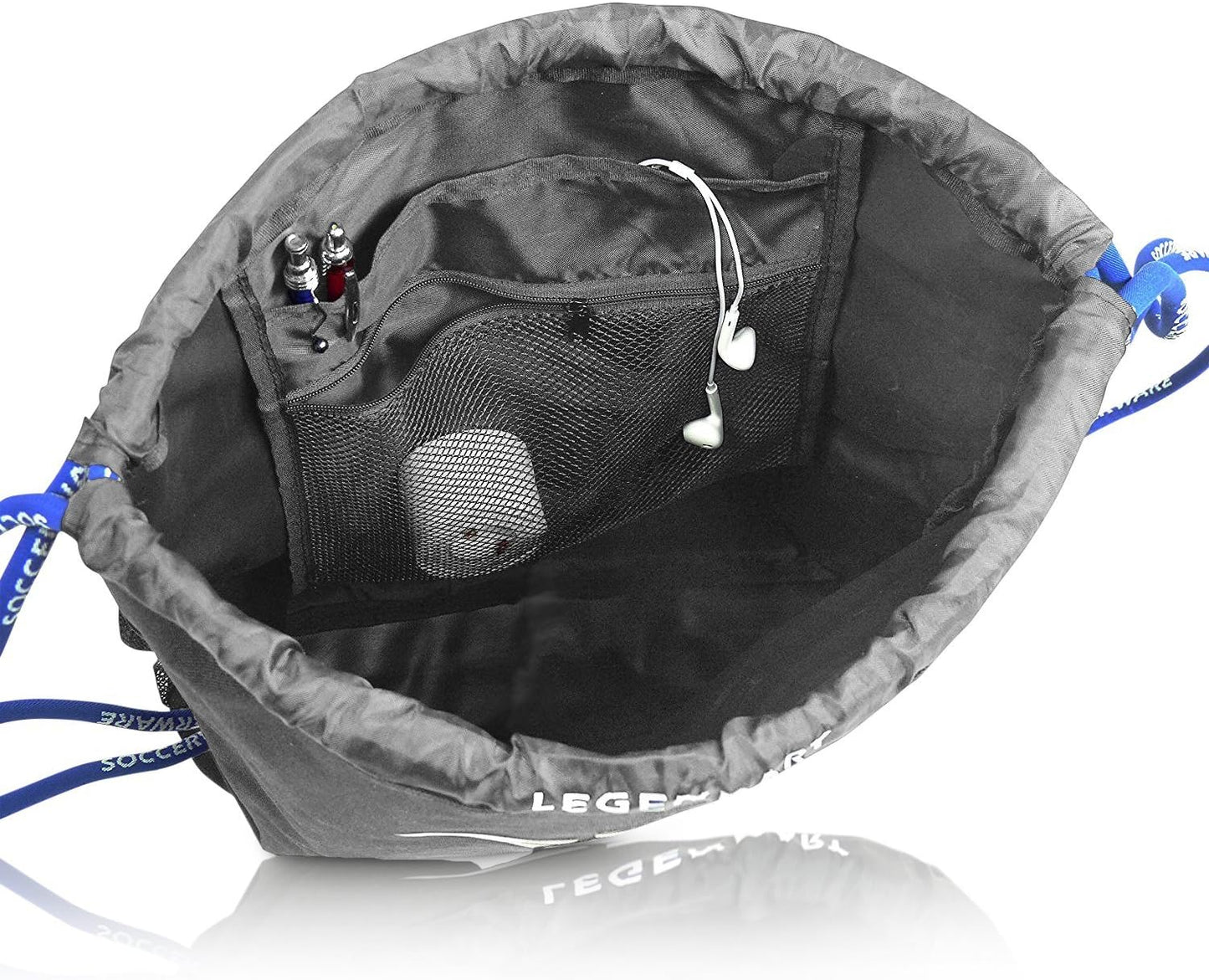 Soccerware Legendary Drawstring Gym Bag - Waterproof | For Sports & Workout Gear | XL Capacity | Heavy-Duty Sackpack Backpack