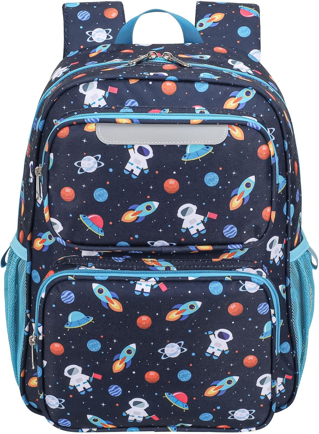 Kids Backpack for Boys - 15 Inch Backpack for Kids 3 to 8, Lightweight Bookbag for Preschool Kindergarten Elementary School, Insulated Pocket, Safe Reflective Stripe, Navy Space