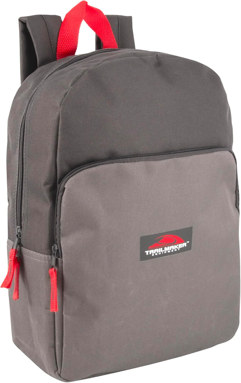 Color Block Backpacks for School Boys and Girls, 15 Inch Two Tone Colorful Small Travel Backpack for Kids (Grey)