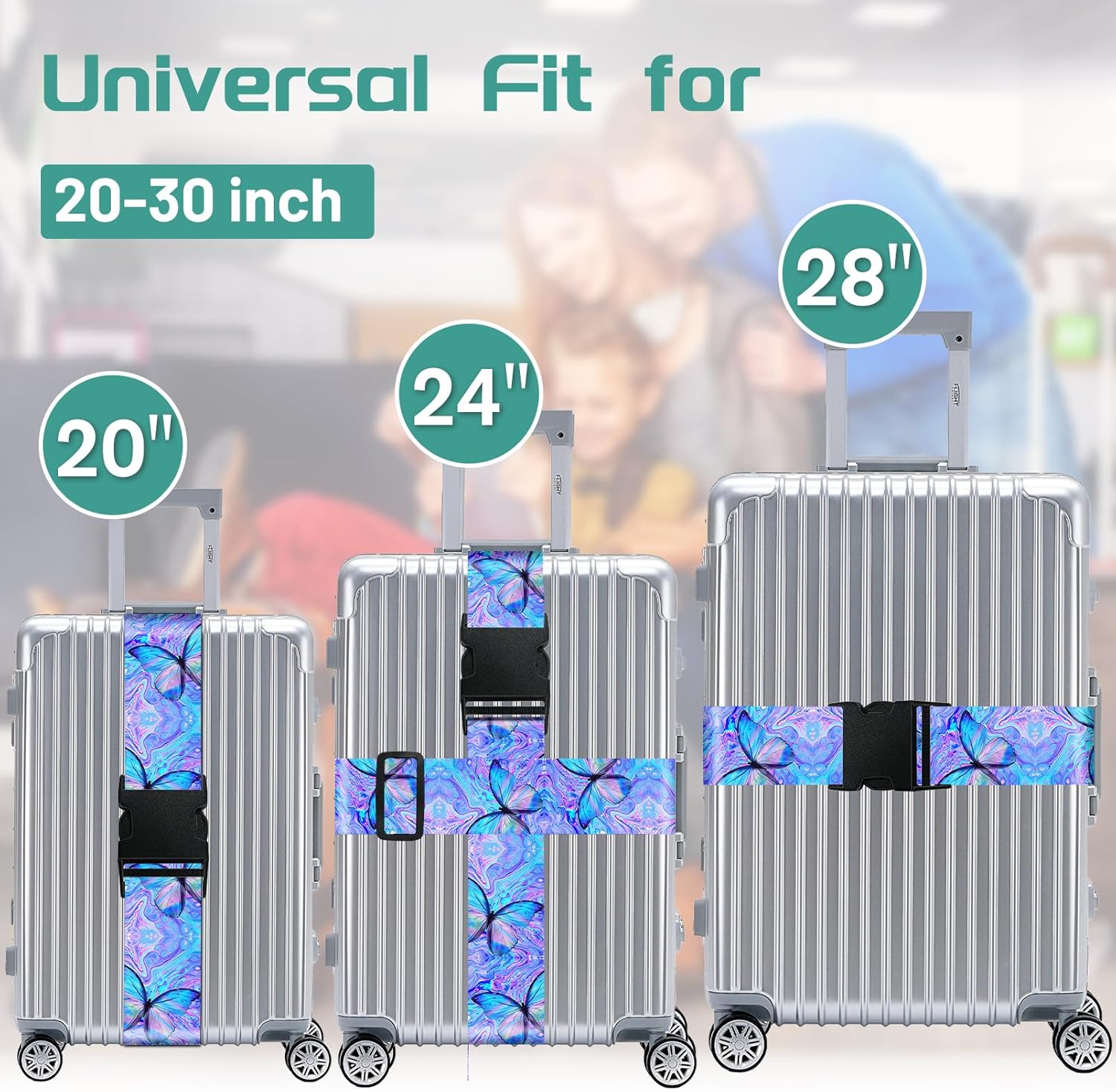 Slohif Luggage Straps for Suitcases Travel Belt Accessories Luggage Connector Identifiers 2 Pack