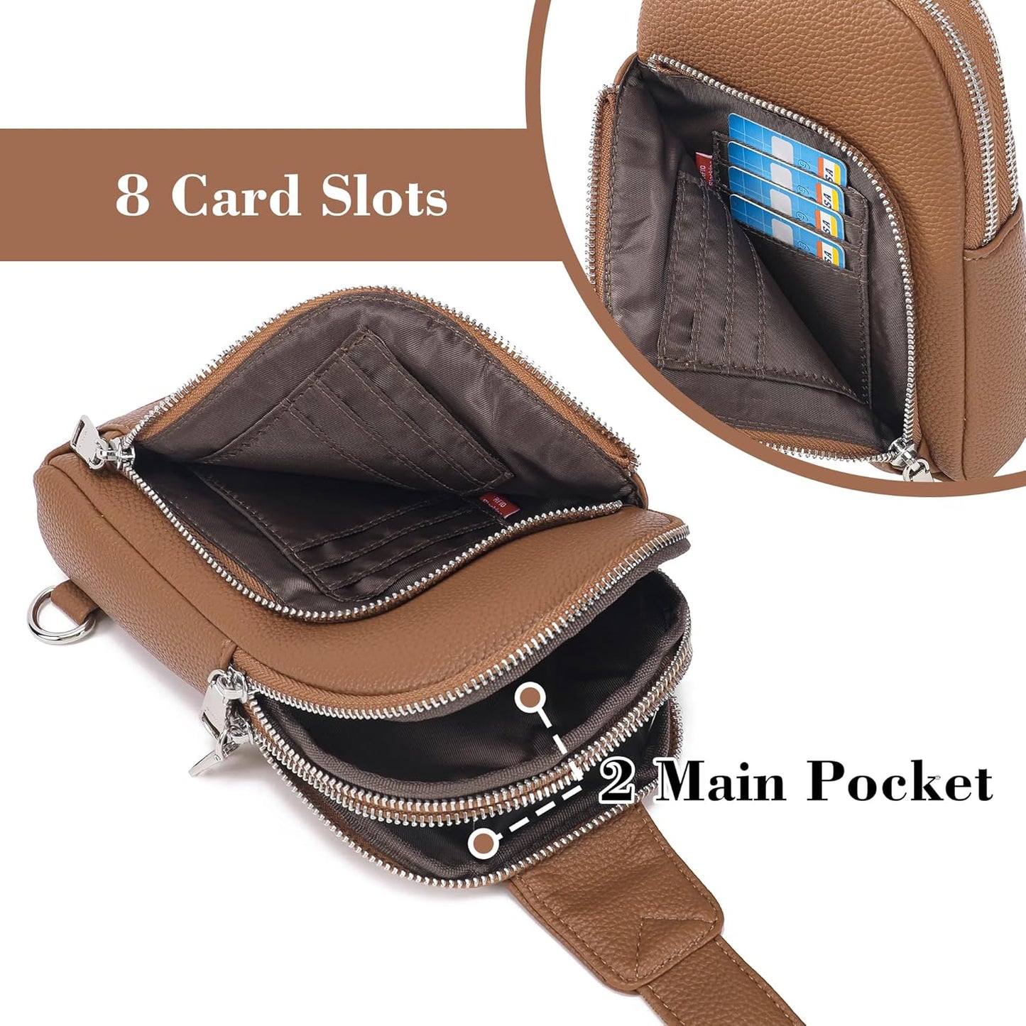 INICAT RFID Blocking Sling Bag Anti Theft Crossbody Bags for Women Travel Fanny Pack Cross Body for Woman Chest Bag