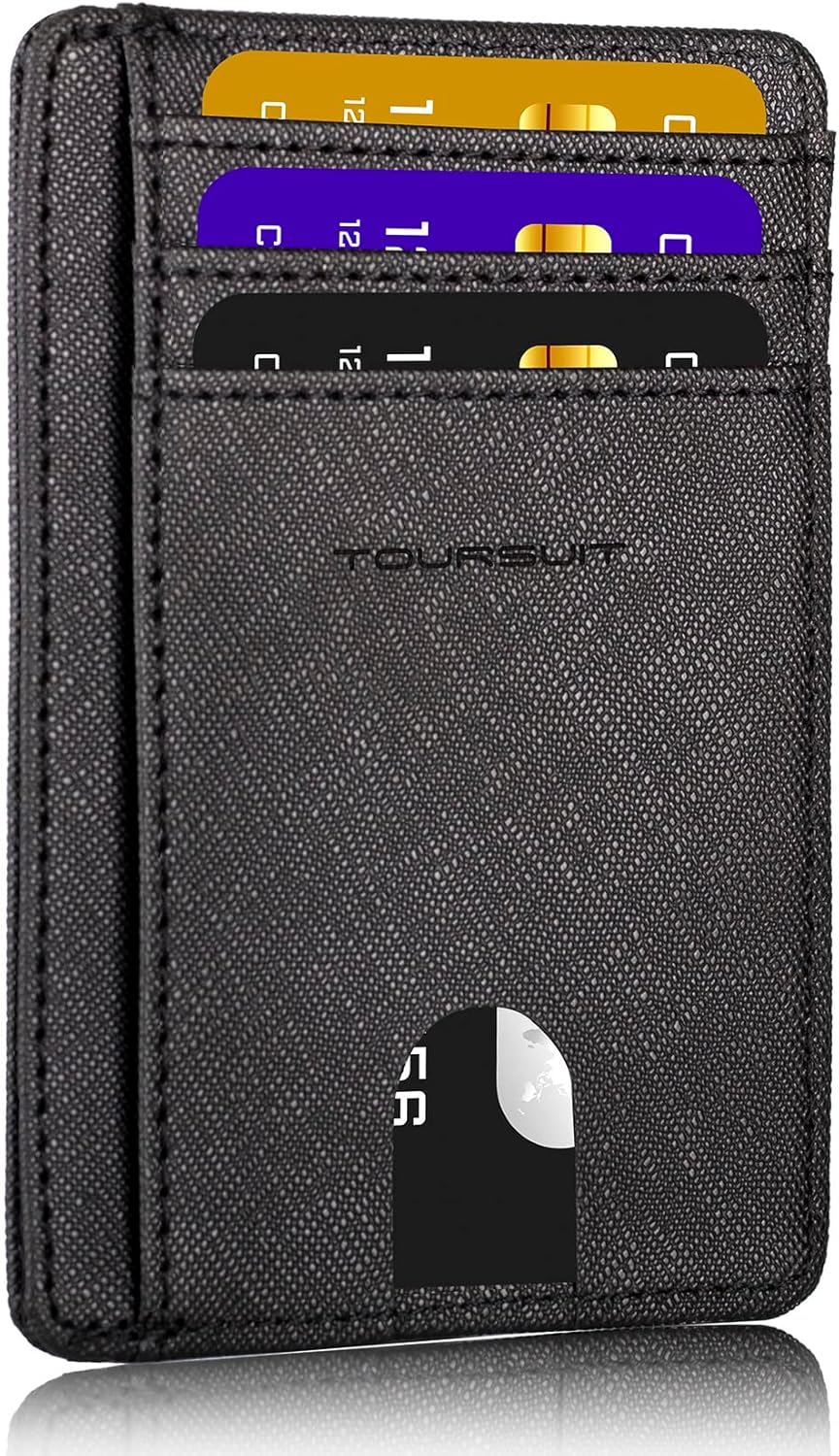 TOURSUIT Travel Minimalist Slim Front Pocket Wallet for Men Women, RFID Blocking Credit Card Holder