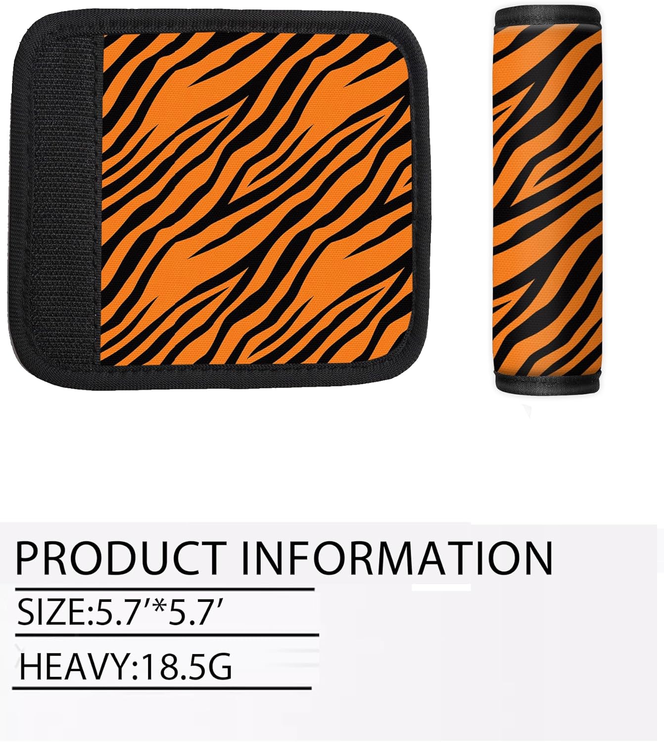 2 Pack Luggage Handle Wrap Travel Tags - Set of Luggage Tags for Suitcases, Identifiers, Marker, and Handle Covers - Cruise Accessories and Travel Gifts（Tiger Pattern