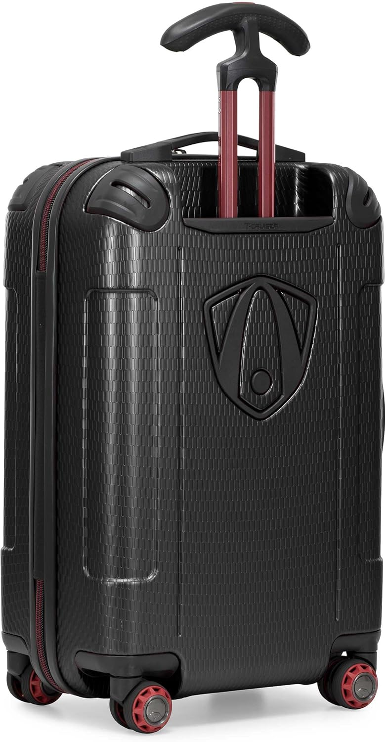Traveler's Choice Maxporter II Hardside Polycarbonate Suitcase with Spinner Wheels, TSA Lock, Black, 22" Carry-On Luggage