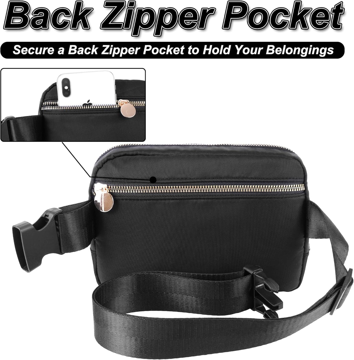 Belt Bag Crossbody Bags for Girls Women - Gifts for 8 9 10 11 12 13 Year Old Girl - Teen Birthday Gifts - Small Waist Packs Trendy Kids Fanny Pack - Initial White C,Black Bag