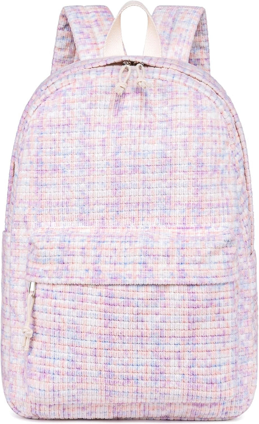 School Backpack for Teen Girls Bookbags Elementary High School Corduroy Laptop Bags Women Travel Daypacks