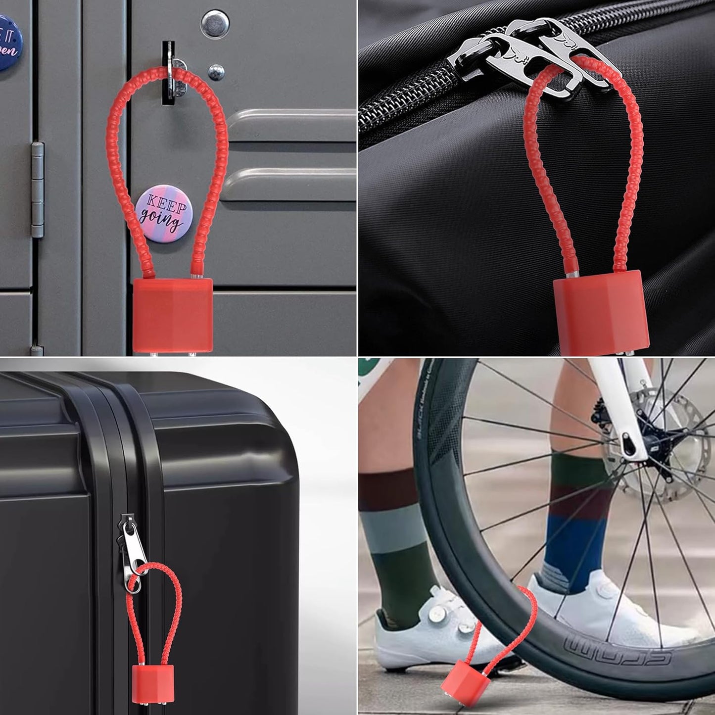 YAODHADO Luggage Locks with Keys,Locker Lock Small Luggage Padlocks for Travel Suitcase Locks Padlock Apply to Locker Lock,Gym Locker (2PCS) (Red)