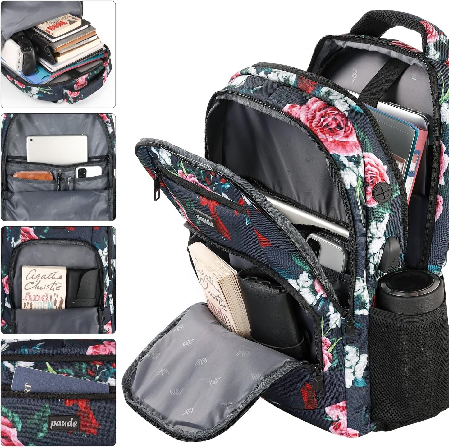 Paude Backpack for Women and Teen Girls,College Backpack Travel Laptop Bookbag for City Trip Office
