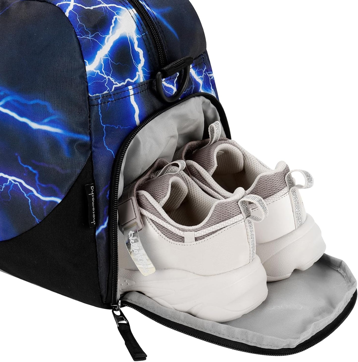 Choco Mocha Kids Duffle Bag Boys - Lightning Overnight Weekender Bags for Teen Boy Ages 9-12, Blue