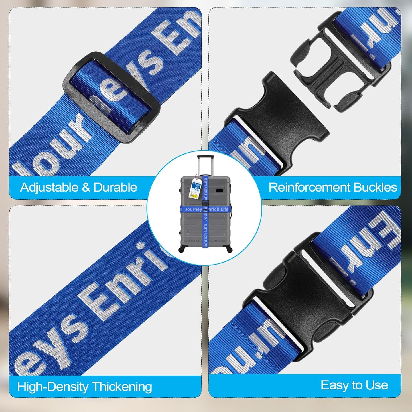 Clear Waterproof Cruise Luggage Tag Holder and Luggage Strap for Carnival, MSC, Costa, NCL & Princess Cruise Ships, Cruise Ship Travel Essential for 2025-2026 (Blue)