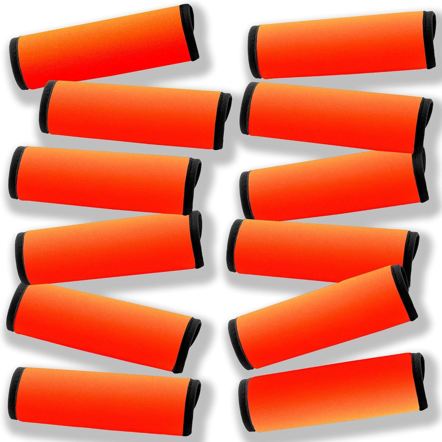 Luggage Handle Wrap 12 Pack-Bulk Luggage Handle Wraps For Suitcases Neoprene Handle Wraps/Cover/Grips For Carry on/Bag/Car Travel Accessories For Luggage (Orange 4.0)