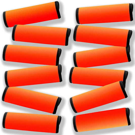 Luggage Handle Wrap 12 Pack-Bulk Luggage Handle Wraps For Suitcases Neoprene Handle Wraps/Cover/Grips For Carry on/Bag/Car Travel Accessories For Luggage (Orange 4.0)
