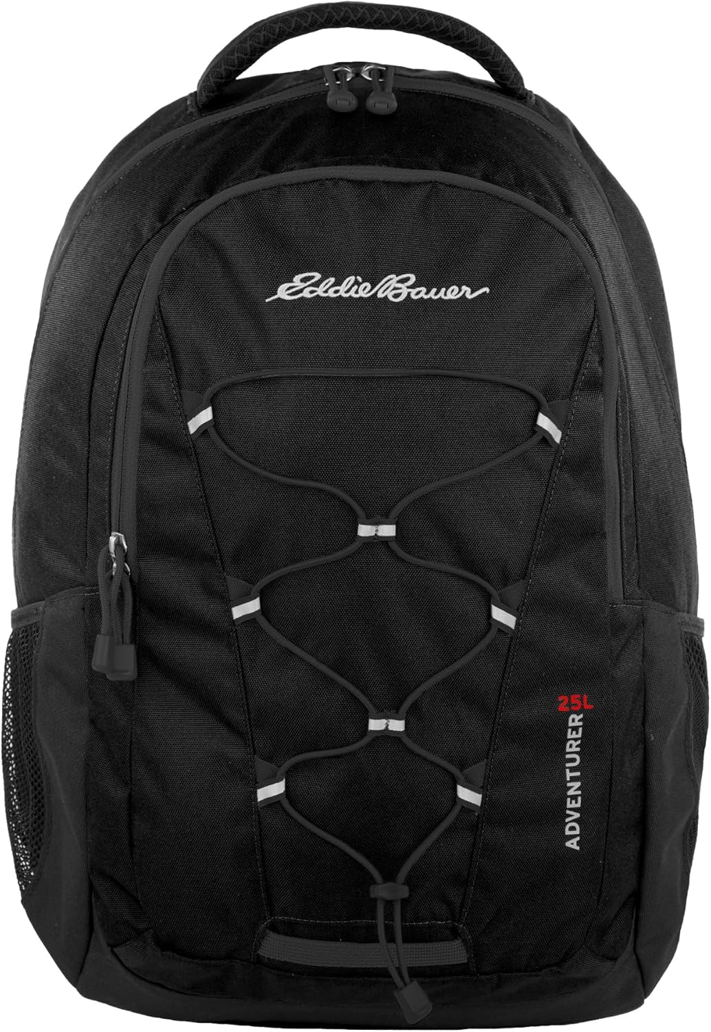 Eddie Bauer Adventurer Backpack with Organization Compartments and Hydration/Laptop Compatible Sleeve, Adventurer - Black, 25L