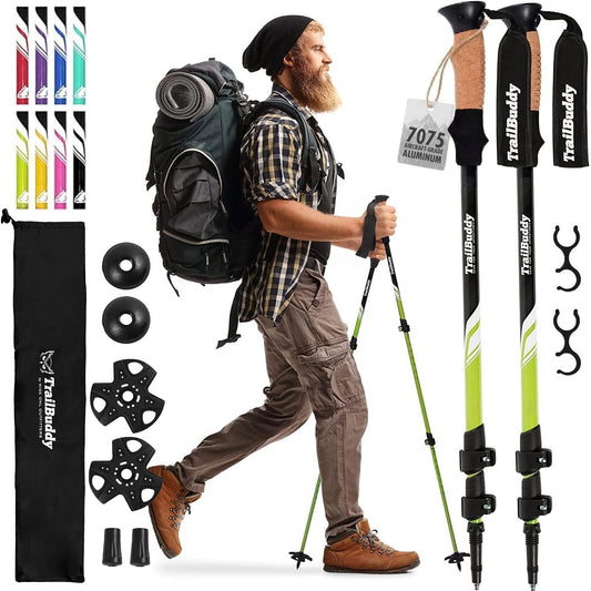 TrailBuddy Trekking Poles – Lightweight 7075 Aluminum Hiking Poles for Women, Men & Seniors