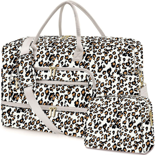 Travel Duffle Bag Weekender for Women - Carry-On Overnight Personal Item Bag with Shoe Compartment & Wet Pocket Large Weekend Tote Bags with Toiletry Hospital Bags for Labor and Delivery