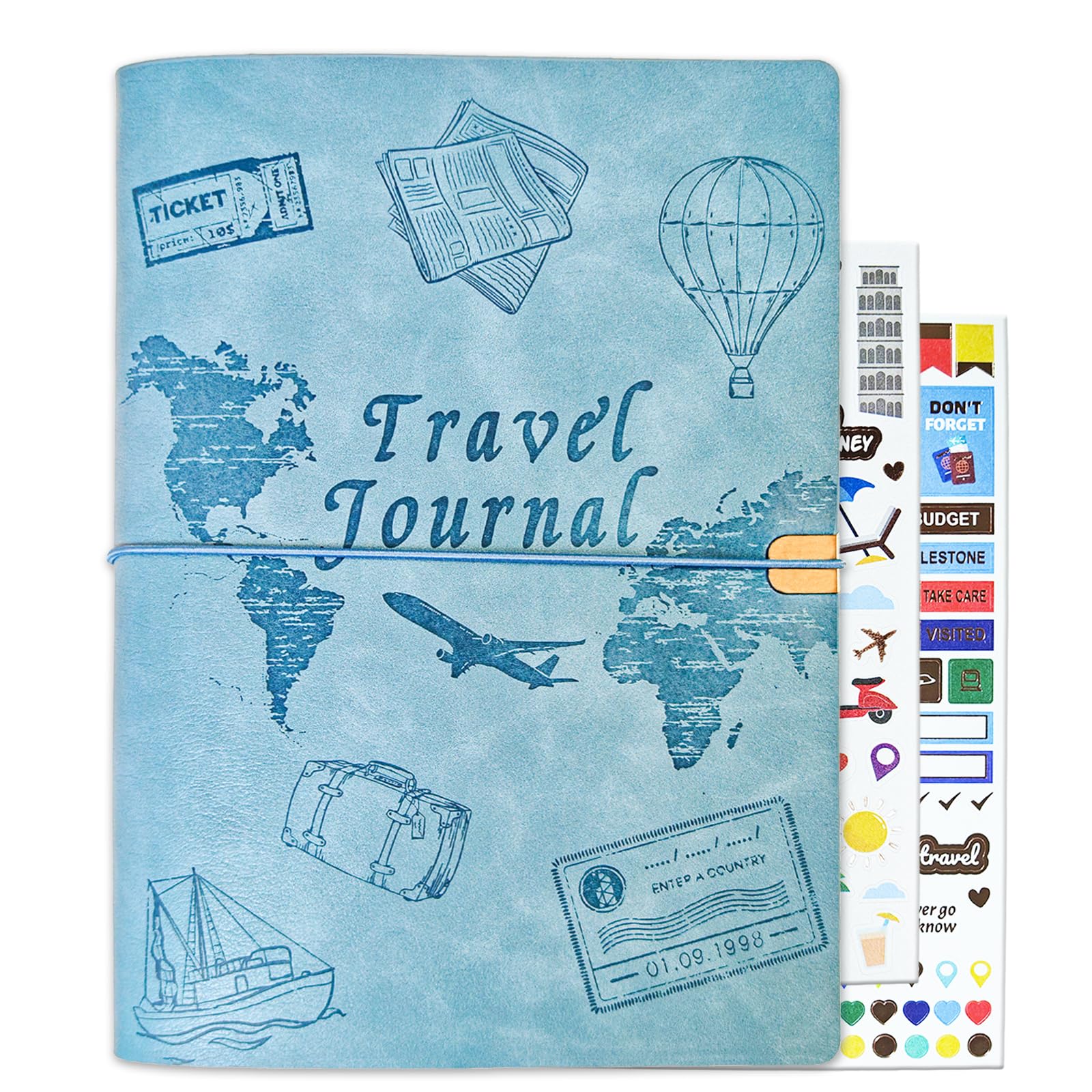 Tolivip Travel Journal for Women Men and Couples, Leather Travel Notebook with Prompts, Travel