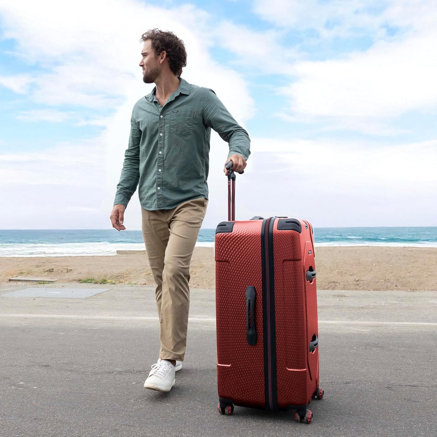 Traveler's Choice Maxporter II 30" Hardside Spinner Trunk Luggage, TSA Lock, Red