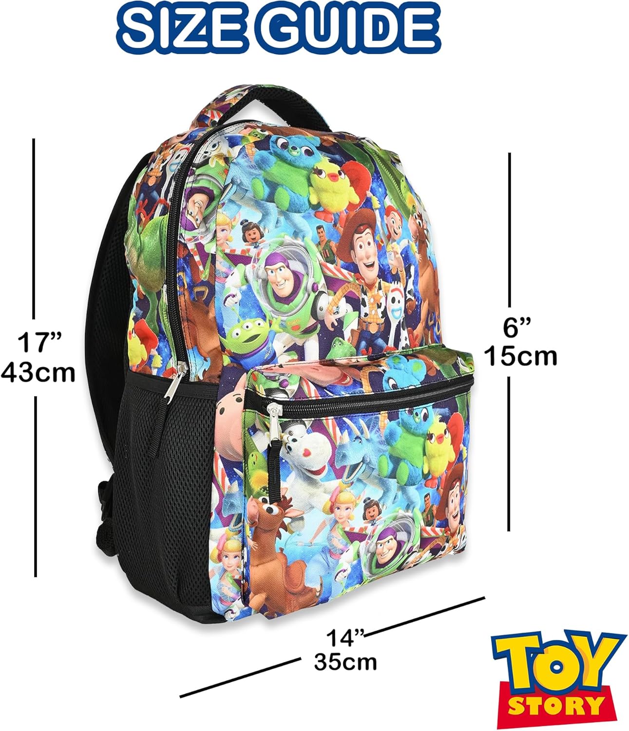 Disney Toy Story Backpack For Kids - Woody, Buzz Lightyear, Jessie, Bo Peep, Forky Bookbag For Toddlers, Boys, Girls - Officially Licensed Pixar Backpacks - Great Bag For Gym, Park and Camp