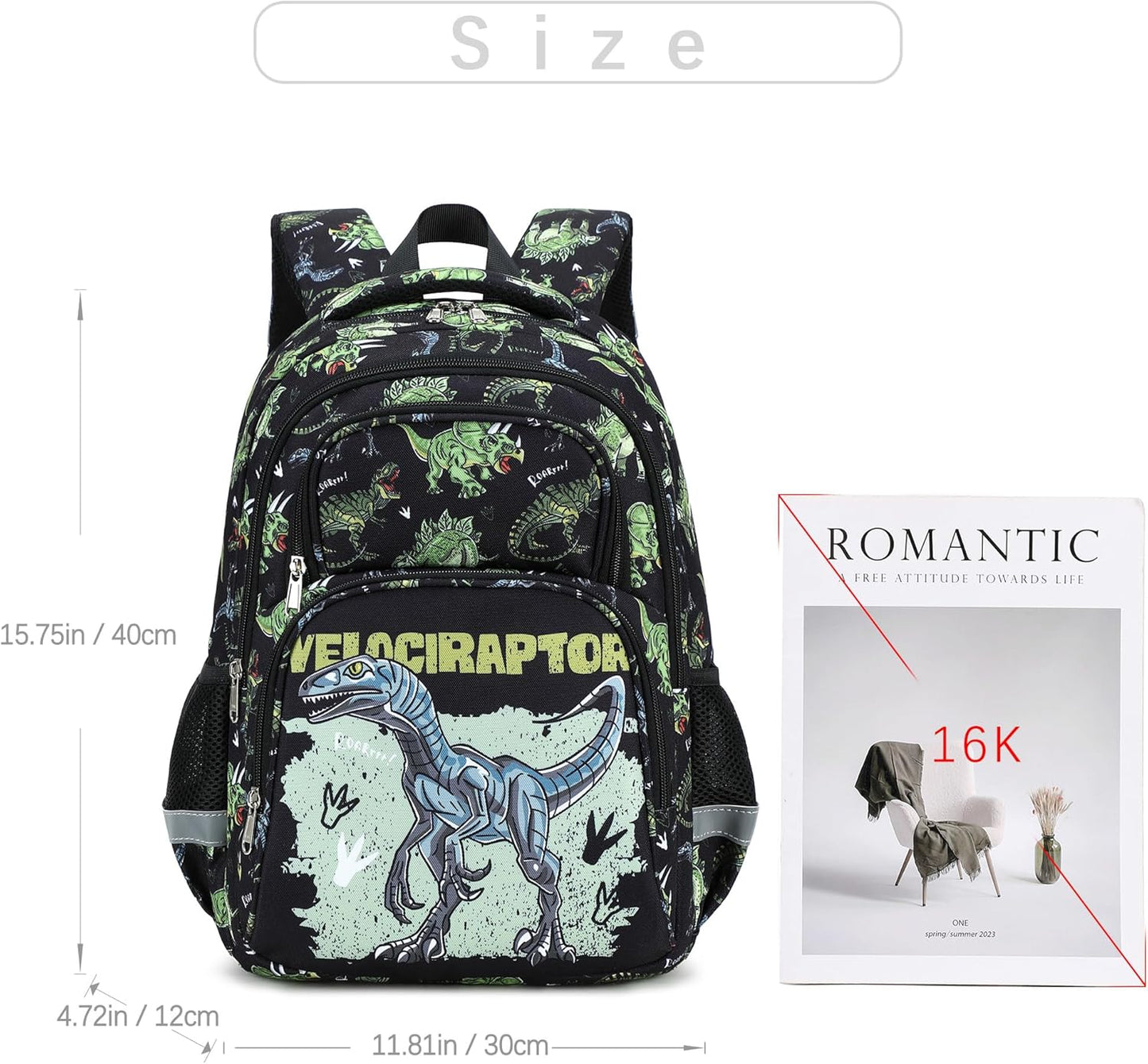abshoo Cute Dinosaur School Backpack For Boys Elementary Kindergarten Kids School Bag (Dinosaur Black C)
