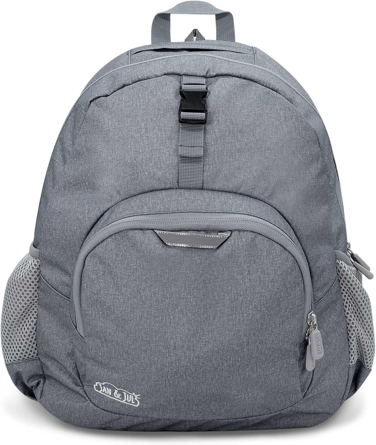 JAN & JUL Water Resistant Backpack for School, Lightweight Schoolbag for Kids (Heather Grey, One