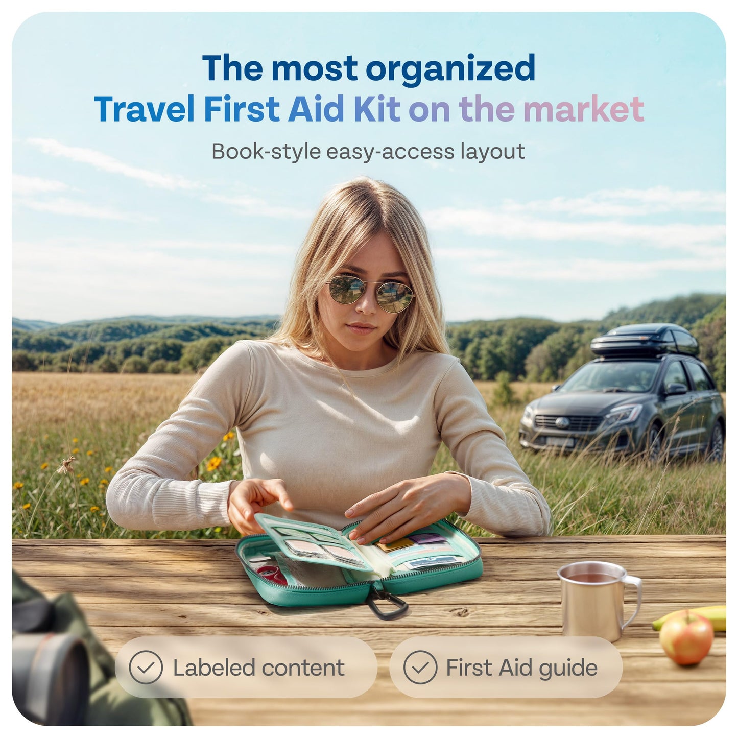 KeepGoing Travel First Aid Kit - TSA-Approved Travel Size