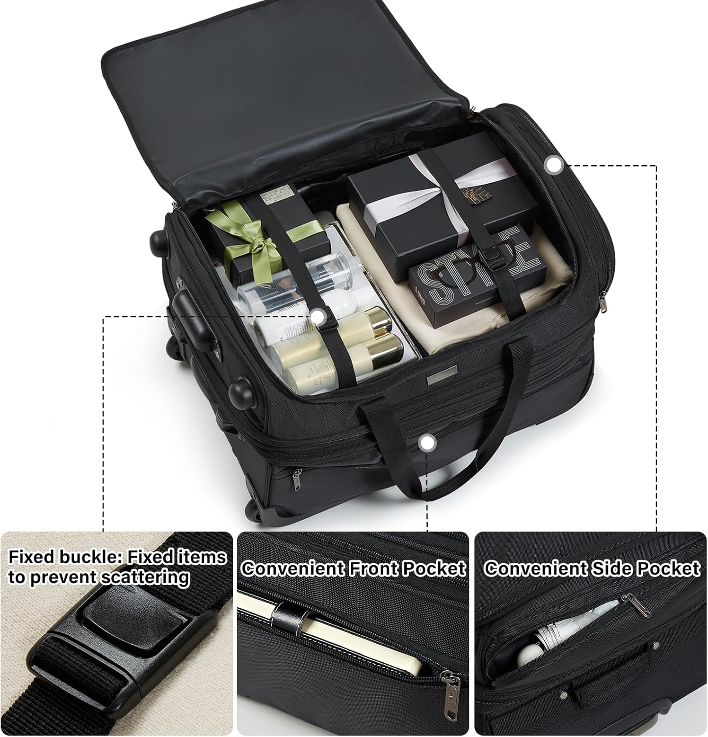 Hanke Large Expandable checked Luggage Suitcases with Wheels Foldable Duffle Bag for Travel