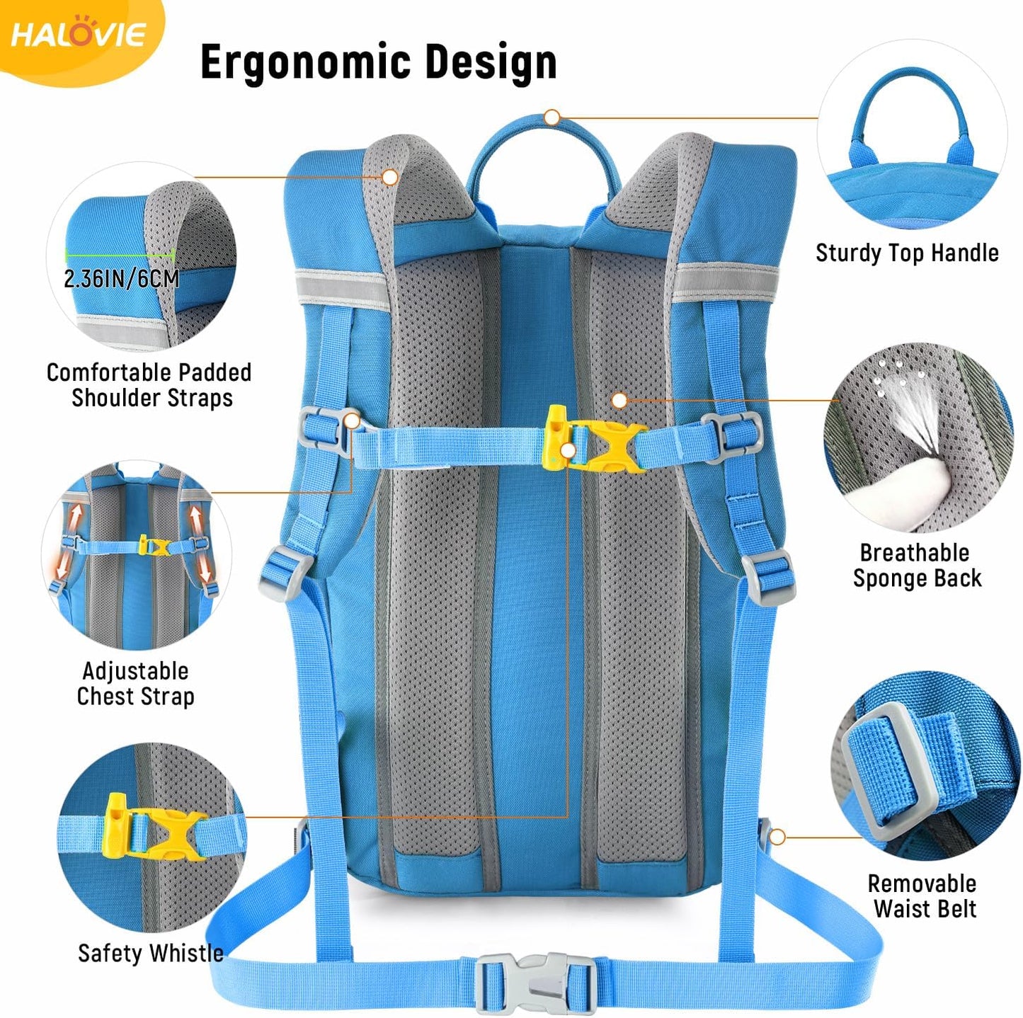 HALOVIE Kids Travel Backpack Lightweight Small Kids Daypack Preschool Kindergarten Children SchoolBag for Boys Girls