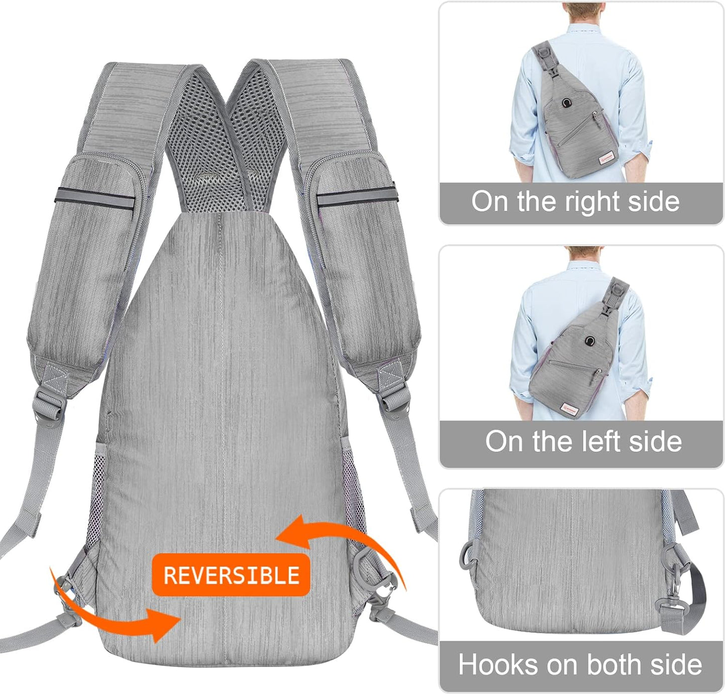 ZOMAKE Sling Bag,Small Crossbody Sling Backpack,Water Resistant Shoulder Daypack for Travel,Anti