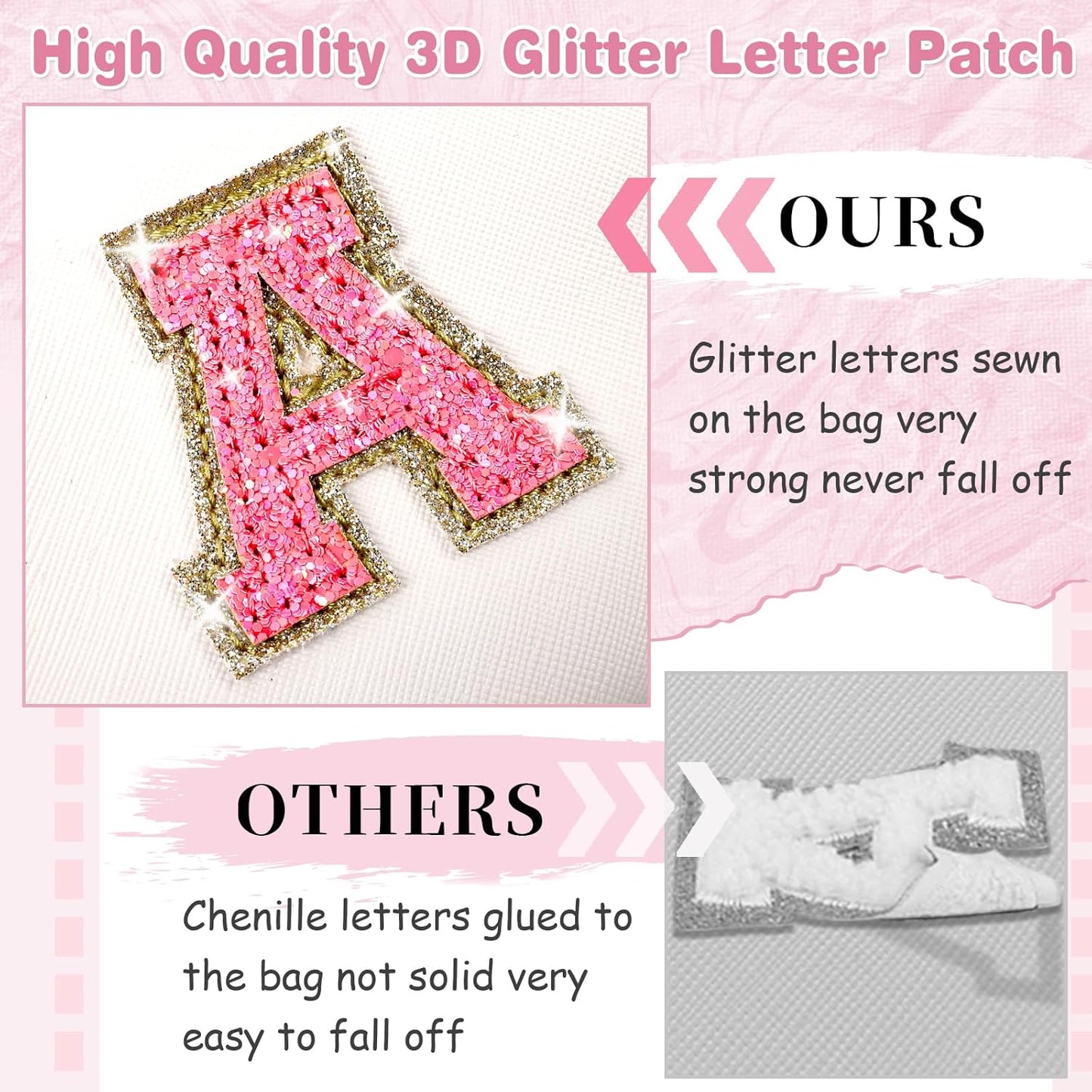 Small Personalized Initial A-Z Patch Makeup Bag,White Cute PU Leather Glitter Letter Cosmetic Bag for Teen Girls,Travel Toiletry Bag with Zipper,Preppy Monogrammed Birthday Gift for Daughter Niece O