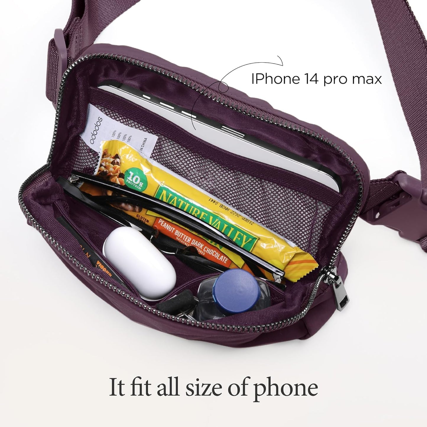 ODODOS Unisex Mini Belt Bag with Adjustable Strap Small Fanny Pack for Workout Running Traveling