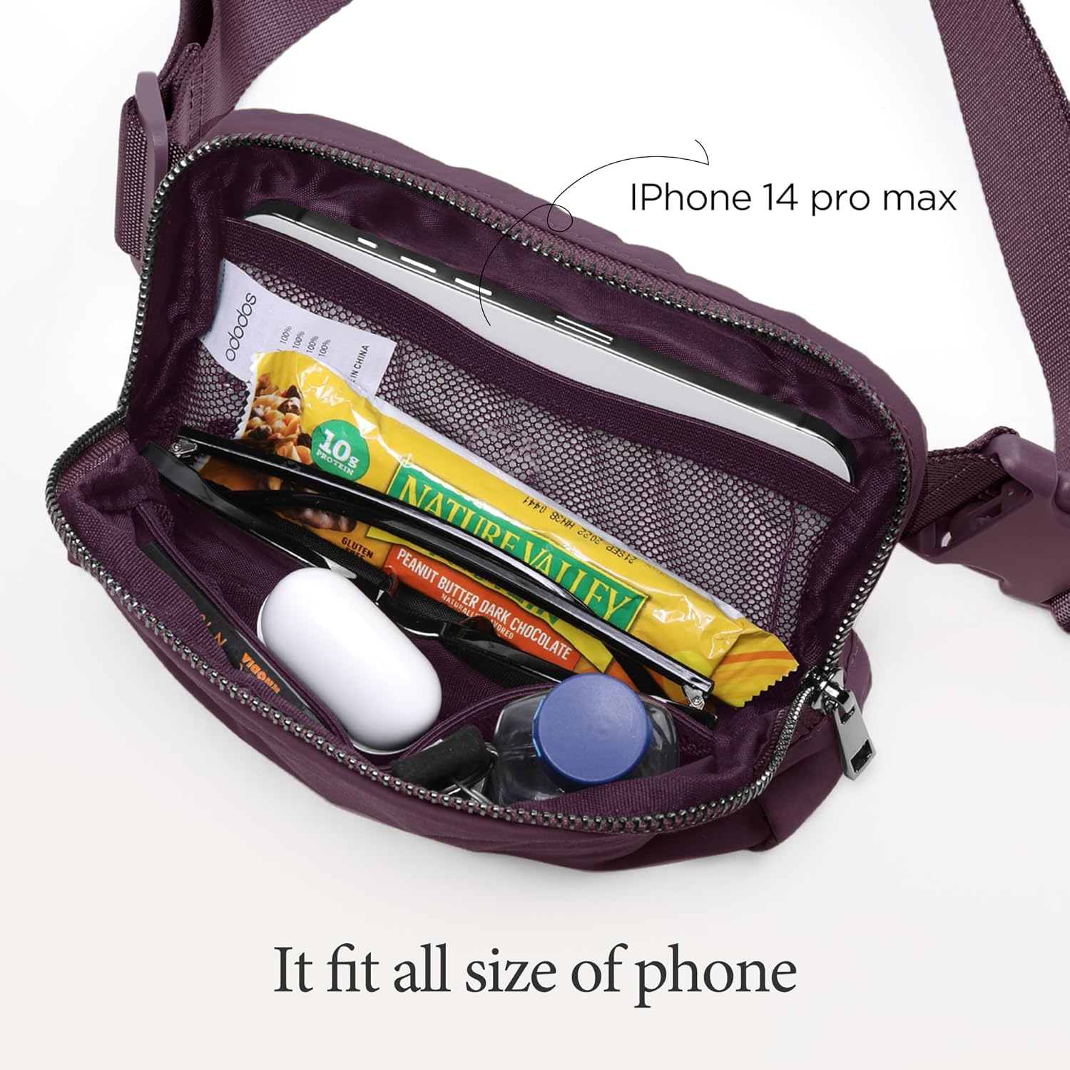ODODOS Unisex Mini Belt Bag with Adjustable Strap Small Fanny Pack for Workout Running Traveling