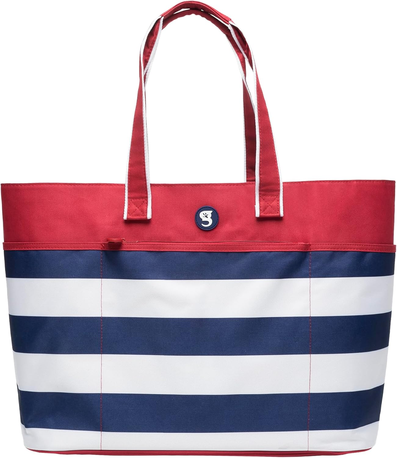 geckobrands Oversized Beach Tote – Large and Stylish Beach Bag with 4 Exterior Pockets and Zippered