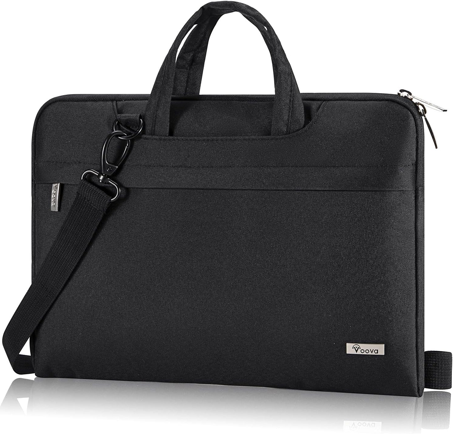 Voova Laptop Bag 13 14 Inch, Waterproof Computer Sleeve Carrying Case with Shoulder Straps & Handle Compatible with Macbook Air 13 M2/M3/M4, MacBook Pro 13/14, HP Dell Lenovo Chromebook 14, Black