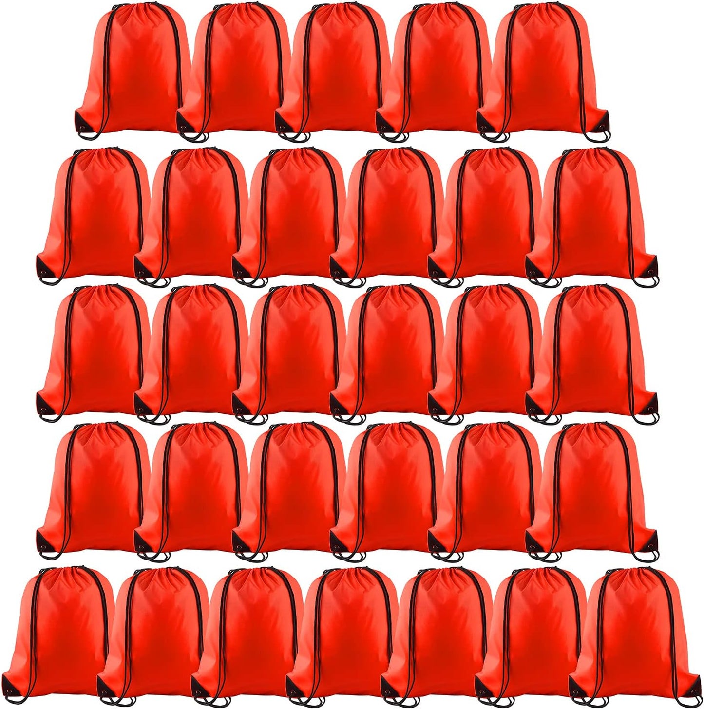PLULON 30 Pcs Red Drawstring Bags Bulk String Bags Drawstring Backpack Cinch Sack Backpack Bags for
