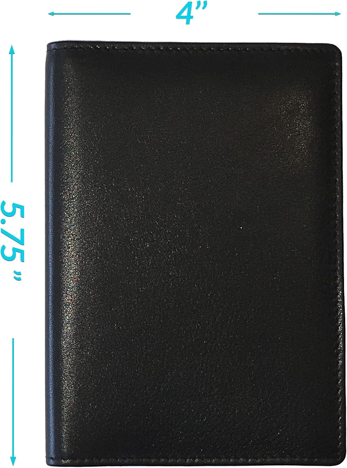 Personalized Monogrammed Black Leather RFID Passport Wallet and 2 Luggage Tags
