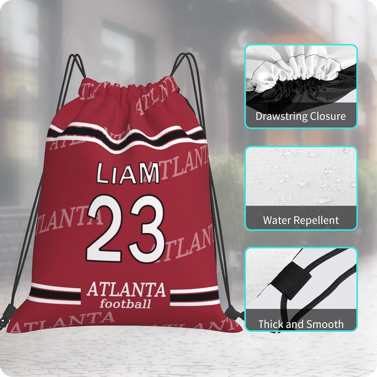 Personalized Drawstring Bag with Your Name Drawstring Backpack for Men Women Small Gym Beach