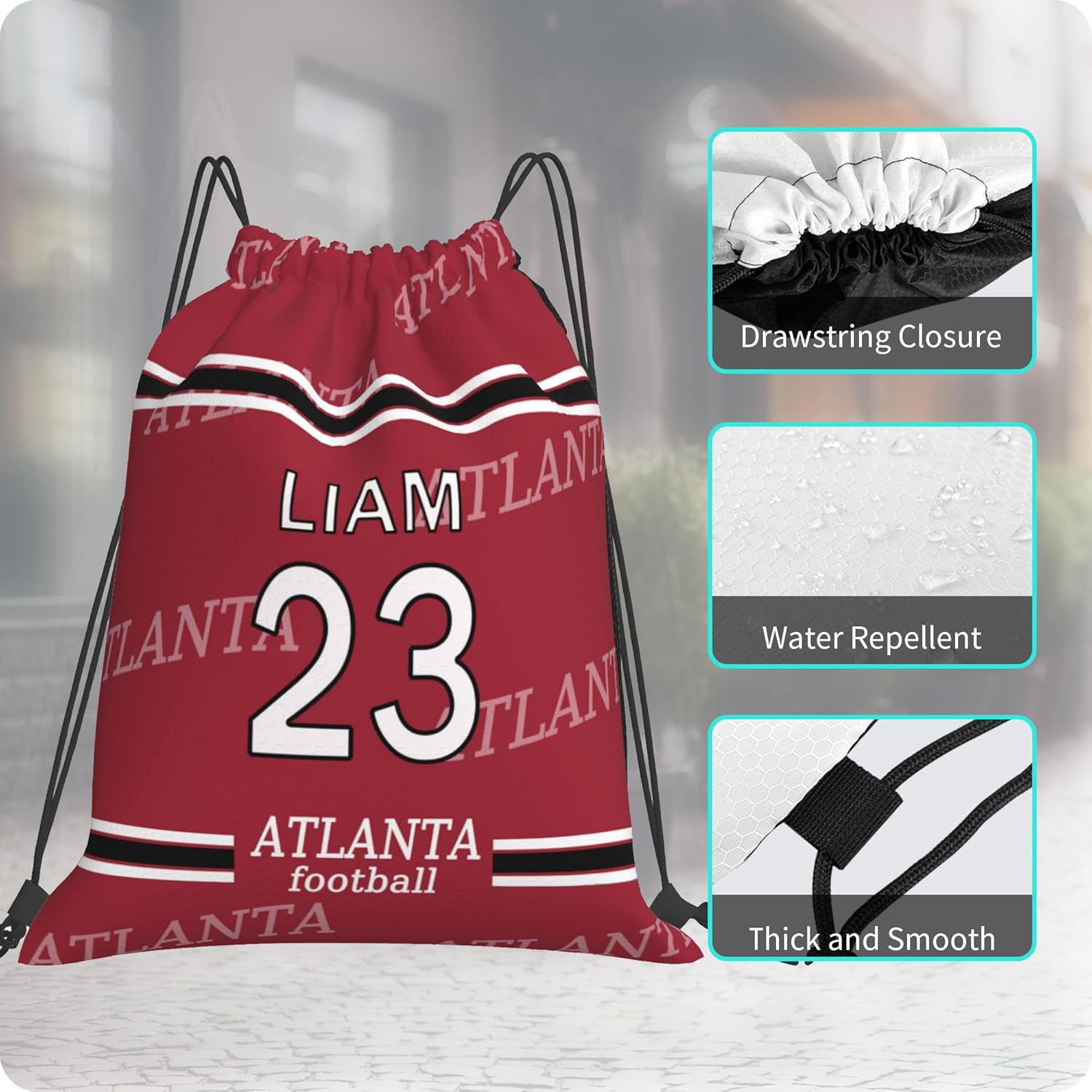 Personalized Drawstring Bag with Your Name Drawstring Backpack for Men Women Small Gym Beach