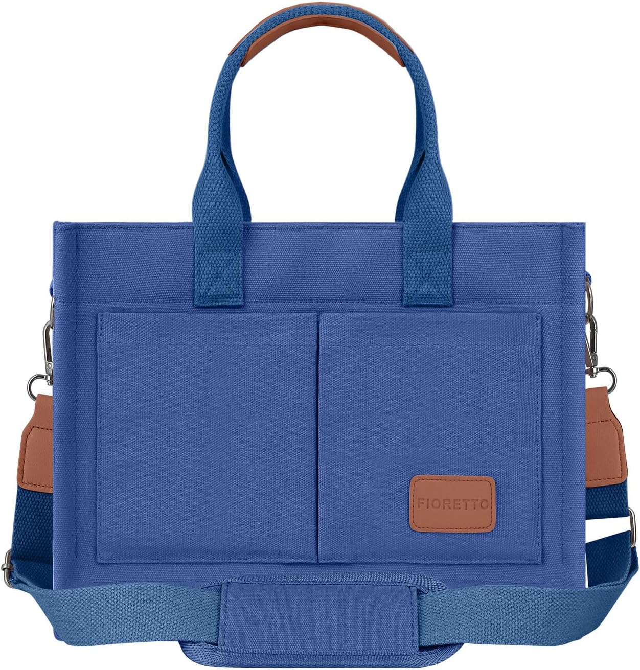 FIORETTO Canvas Tote Bag for Women with Zipper Closure & Individual Compartments for Work College for Teacher & Nurse