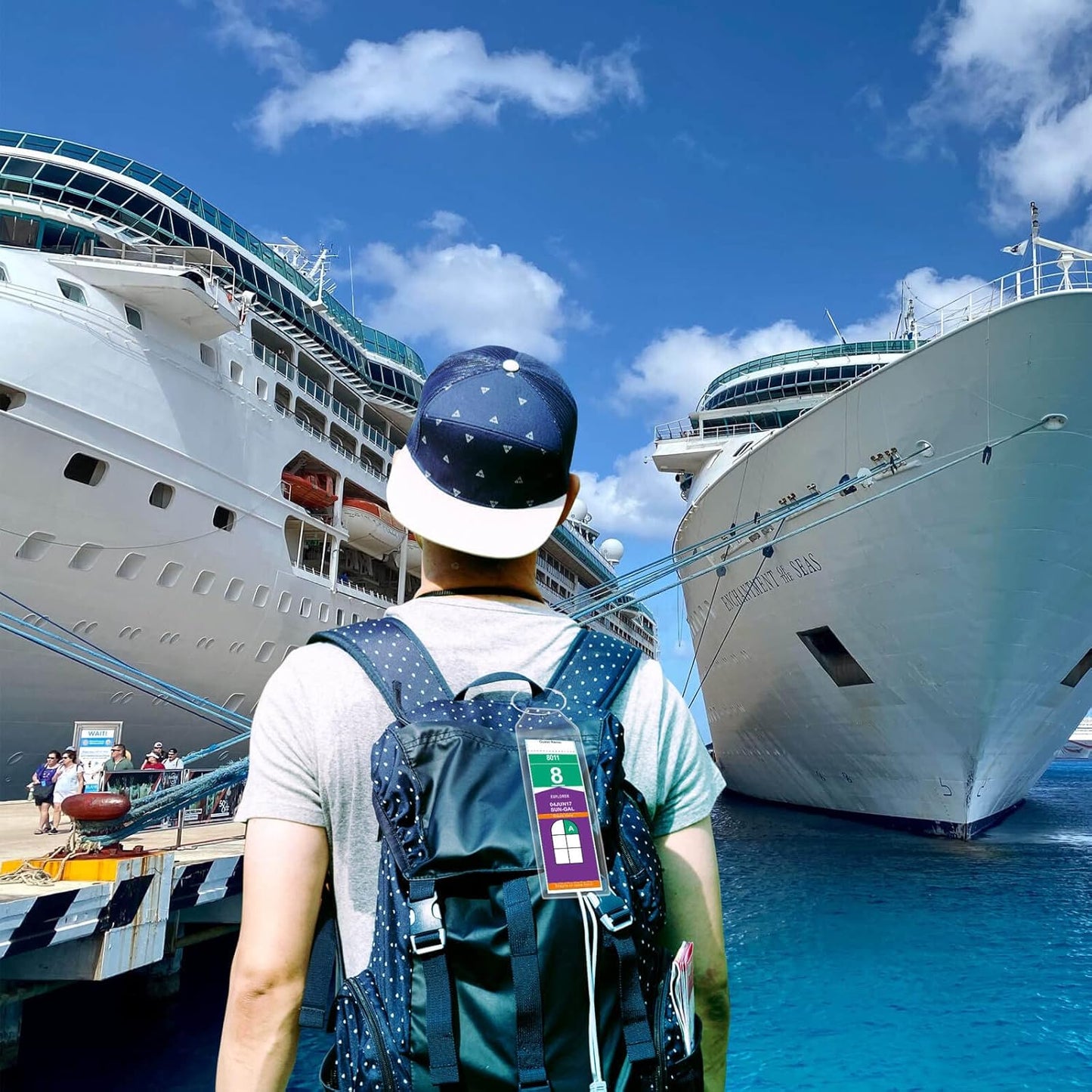 Cruise Luggage Tag Holder for Royal Caribbean & Celebrity 5 Pack, Cruise Ship Essentials 2025 Waterproof, Cruise Must Haves Durable