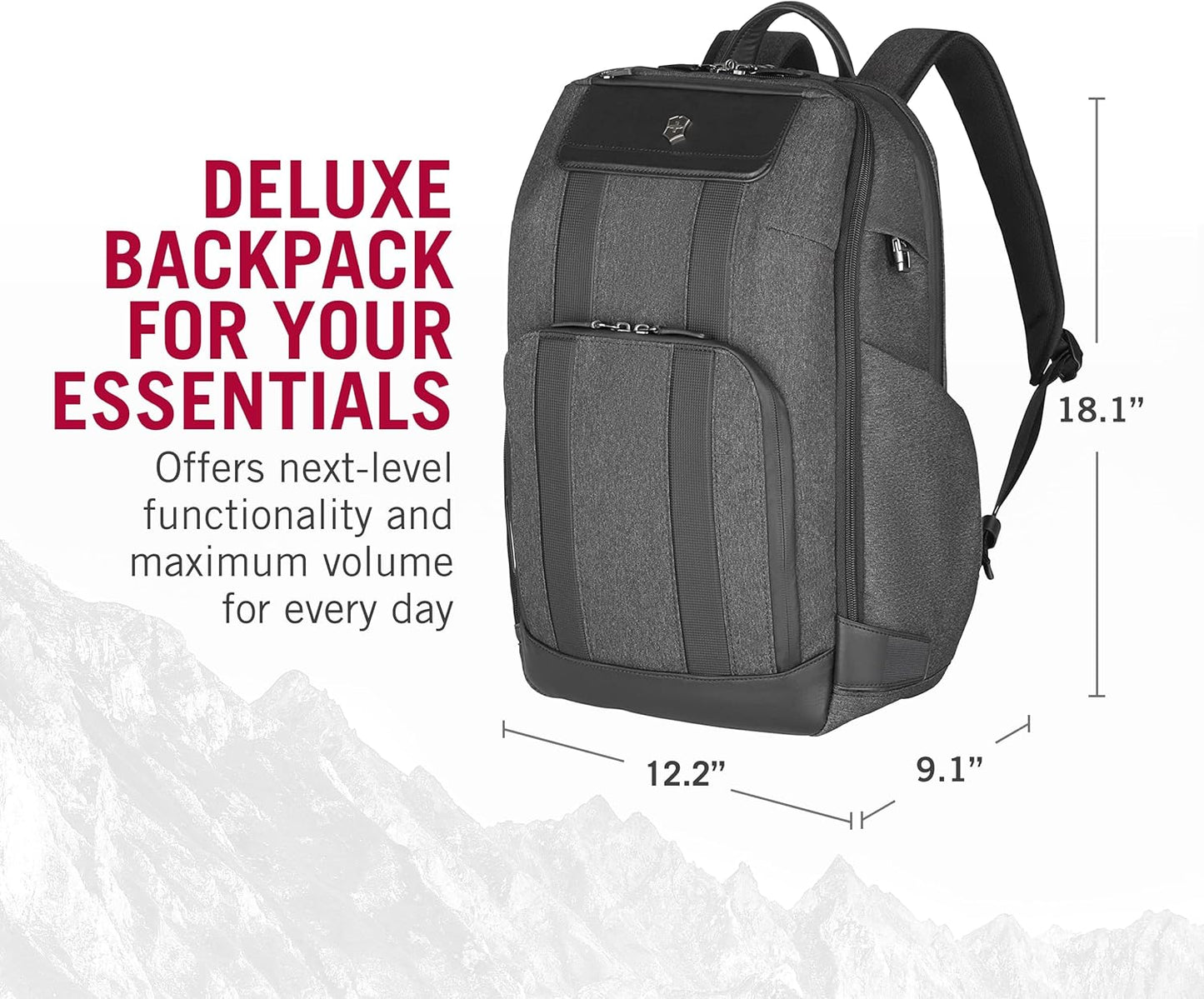 Victorinox Architecture Urban2 Deluxe Backpack - Professional Business Backpack to Carry Laptop & Tablet - Perfect Travel Bag - 23 Liters, Gray