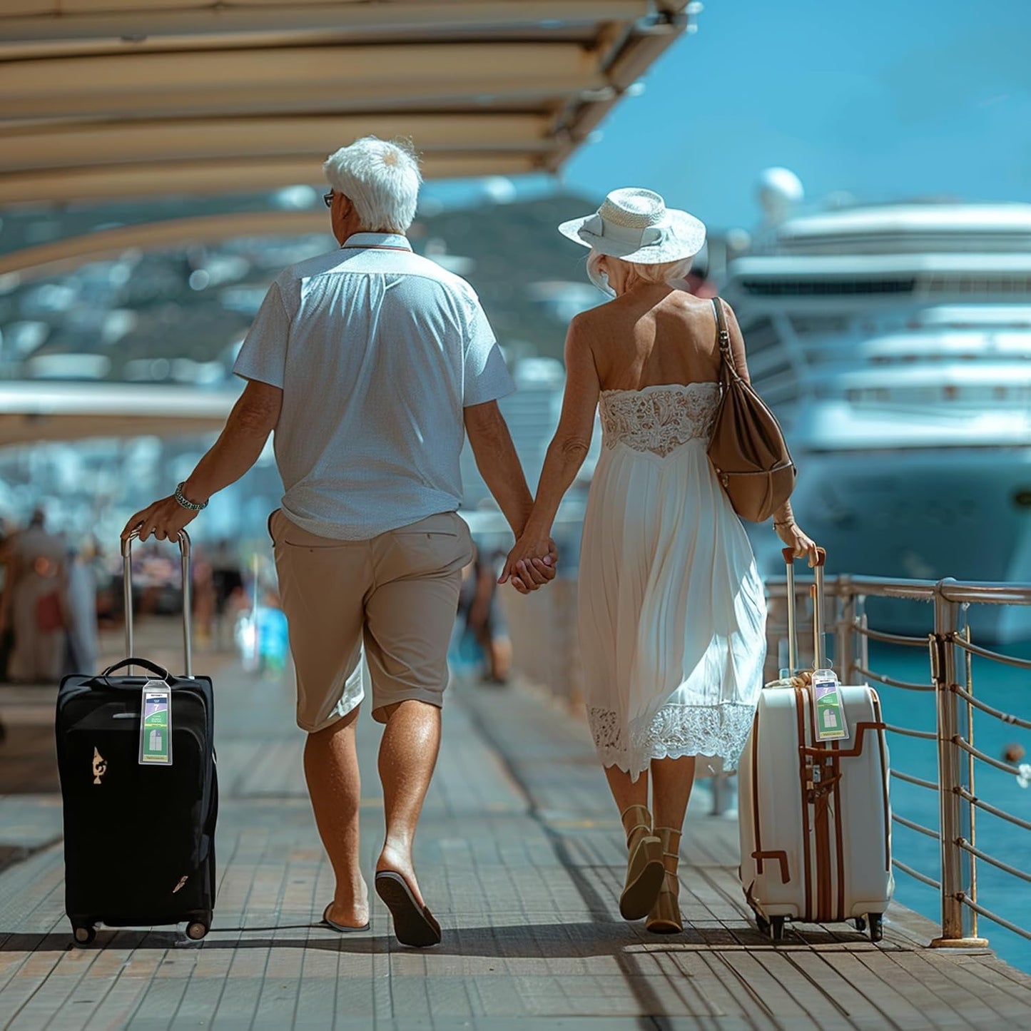 Royal Caribbean & Celebrity Cruise Ship Essentials - Luggage Tag Holders for 2025 Cruise Lovers Must Have, Waterproof & Reusable