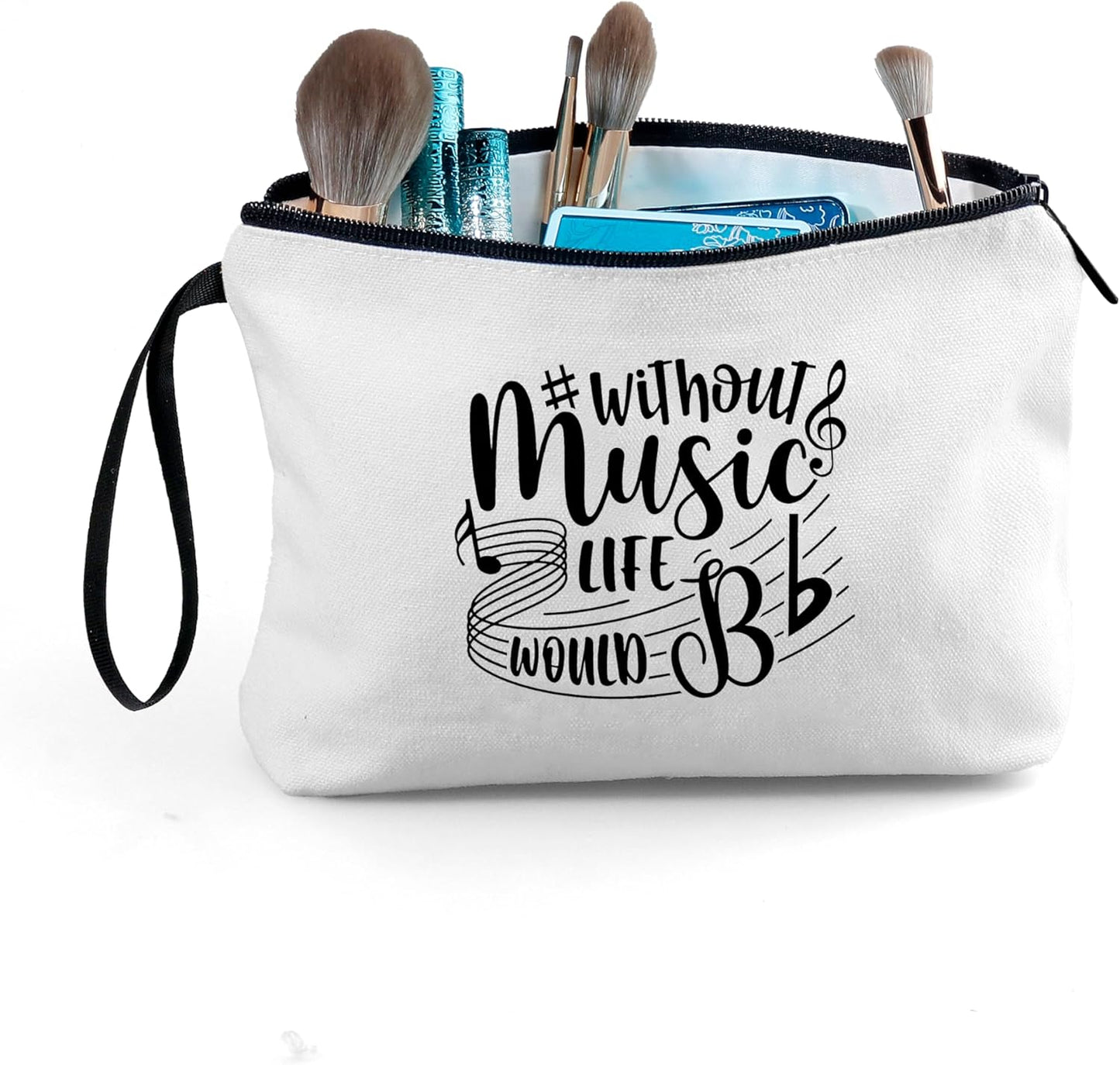 Music Lovers Thank You Appreciation Birthday Gifts for Women Friends Sister Female Teacher Bff Small Travel Cosmetic Makeup Bag