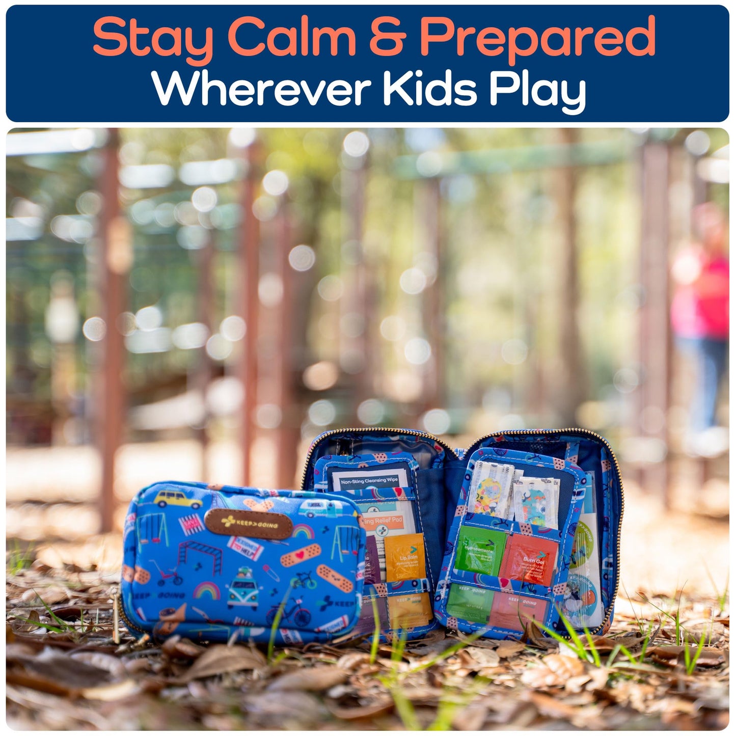 KeepGoing Travel First Aid Kit for Kids, 130 Pc. TSA-Approved Travel Size