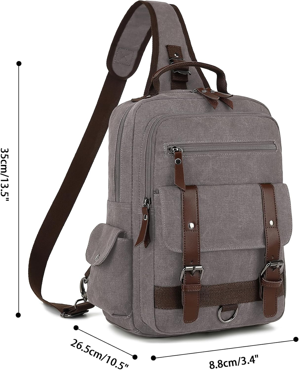 Vintage Messenger Bag, Canvas Backpack for Travel, Men's Shoulder Bag, Dual-use Bag for Hand Carry and Crossbody Carry