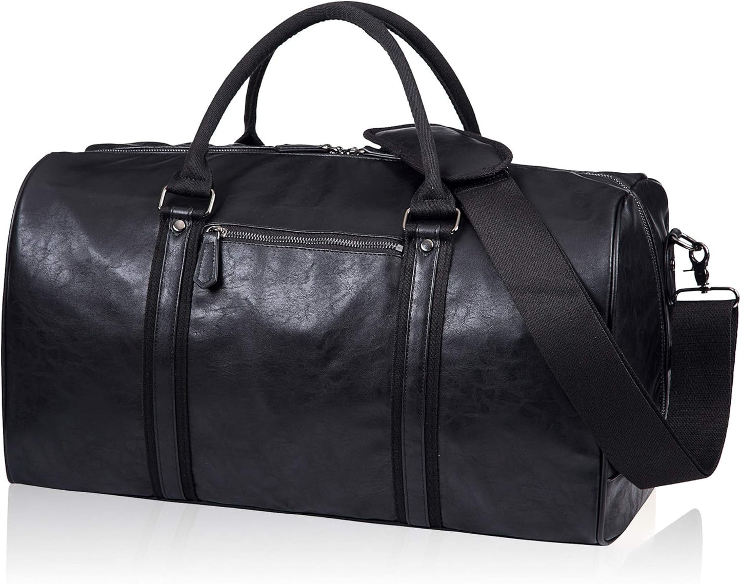 seyfocnia Oversized Duffle Travel Bag Waterproof Leather Weekend Bag Large Carry On Large Carry On Hangbag for Mens or Women