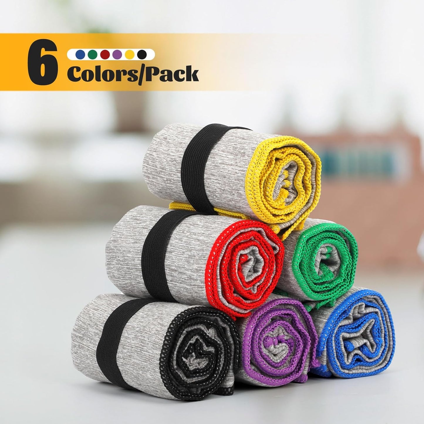 6 Pack Gym Towels Microfiber Quick Dry Men Women Working Out Gear for Body Sweat Fitness Yoga